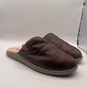 Olukai “MUA ‘ILI” Leather Slippers Men’s Size 12 Brown